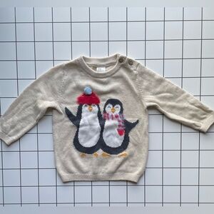 H&M holiday Christmas penguin sweater - 9 months